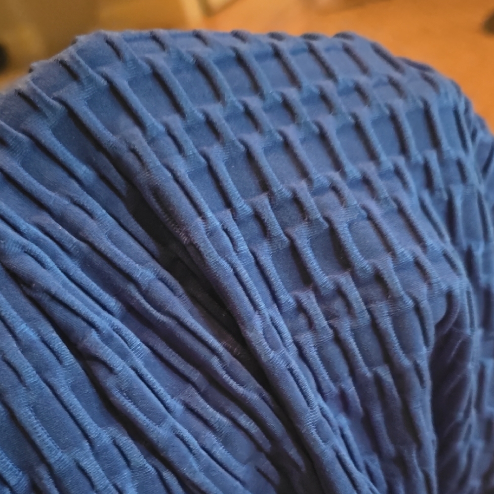 Blue Textured Exercise Shorts - Picture 4 of 4